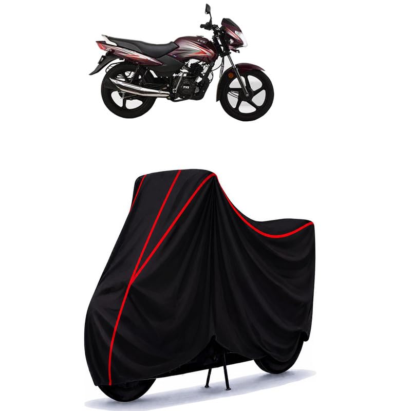 Image of Tvs Sport Bs6 E20 Water Resistant Bike Cover for All Motorcycles & Rain | Heavy Duty Taffeta Fabric | UV Protection, Dustproof, Scratchproof | All Weather Two Wheeler Body Cover with Elastic Bottom