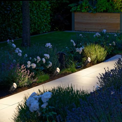 LUTEC 12V Low Voltage Landscape Lighting, Die-cast Aluminum Spot Lights with Connectors, IP65 Waterproof Outdoor Landscape Spotlights, 5W 550LM Warm White 3000K for Tree Garden Yard Pathway, 4 Pack by LUTEC - Image 8