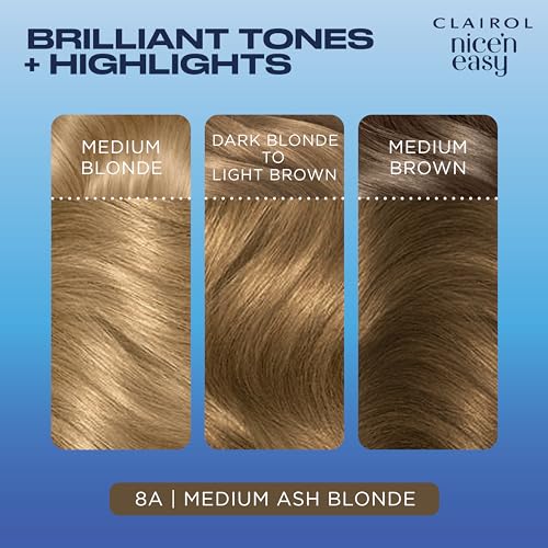 Clairol Nice'n Easy CrèMe Permanent Hair Dye, 8A Medium Ash Blonde - 3