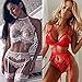 Wdhybwcx Femmes Sexy Lingerie Dentelle Soutien-Gorge Ensemble sous-Vêtements Solide Sexy Culotte Ensemble De Bandage Lingerie Érotique Robe Soutien-Gorge Mémoires Ensemble Vêtements Exotiques-Multi,M