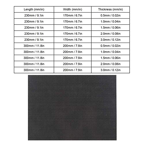 Piatto in Fibra di Carbonio, Materiale Foglio di Pannello in Fibra di Carbonio Twill di Alta Durezza con Superficie Luminosa(200 * 300 * 1.5mm)