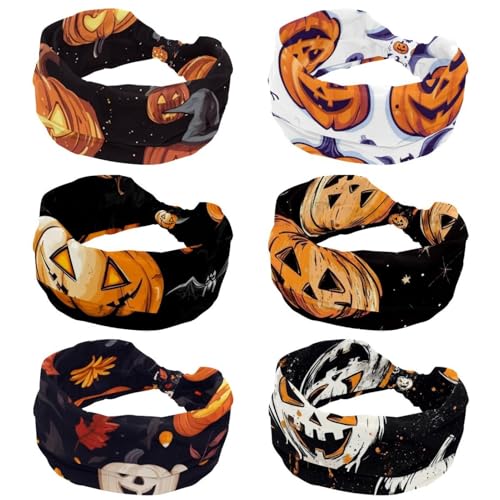 Bandeaux larges pour femme : lot de 6 bandeaux sport et Halloween sans couture