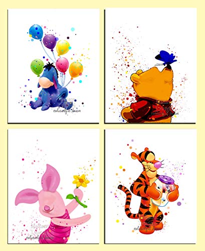 Winnie The Pooh Prints Winnie The Pooh Baby Set Of Four 8x10 Inch Wall Art Decor Nursery Decor Wantitall