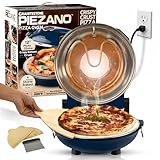 PIEZANO Crispy Crust Pizza Oven by Granitestone β Electric Pizza Oven Indoor Portable, 12 Inch Indoor Pizza Oven Countertop, Pizza Maker Heats up to 800ΛF for Stone Baked Pizza at Home - Navy