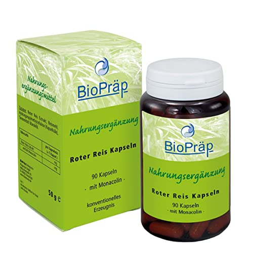 BioPräp Roter Reis Kapseln mit Monacolin | 90 Zellulose-Kapseln | vegan | produziert in Deutschland | zertifizierte Produktion