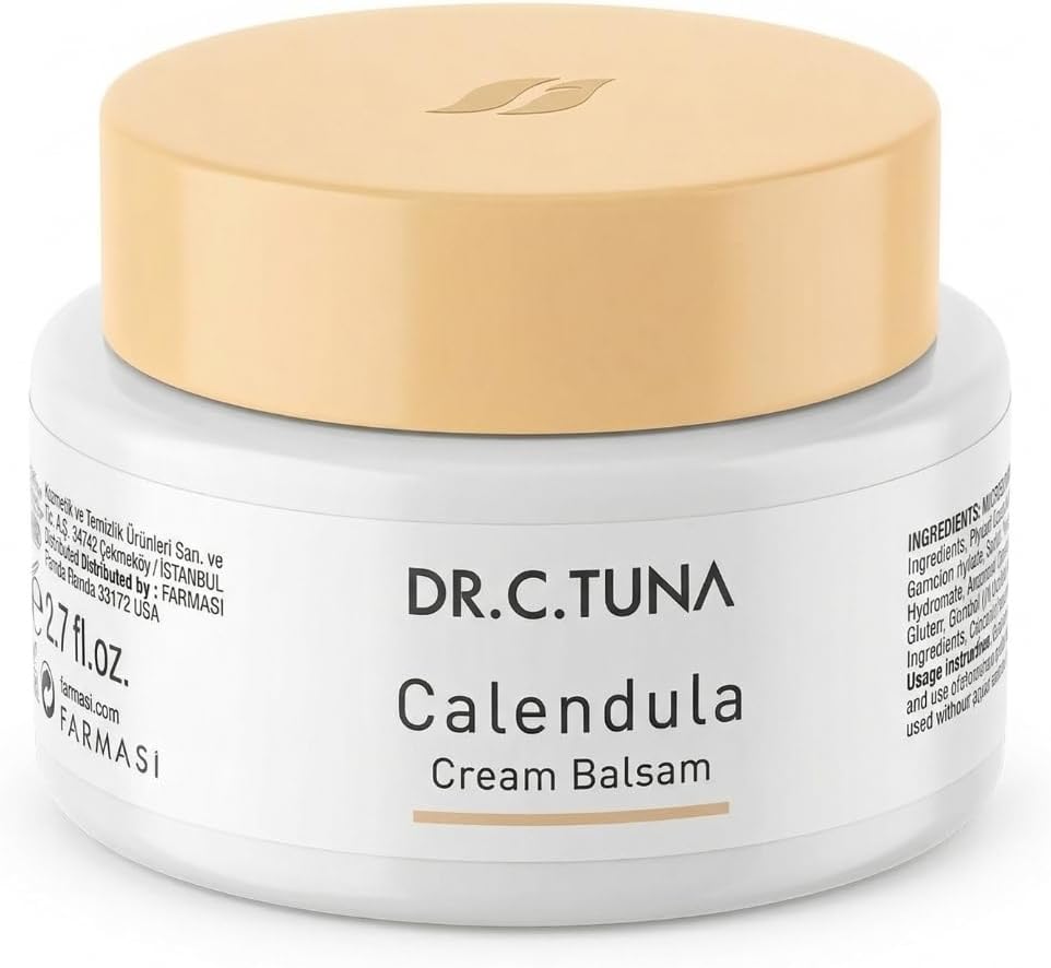 Dr. C. Tuna Calendula Cream Balsam, Rich Moisturizing Cream for Dry and Sensitive Skin, with Calendula and Botanical Oils, Soothes and Softens Face and Body, 2.7 fl oz