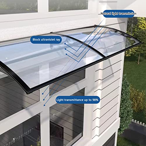 Auvent de porte en polycarbonate extérieur étanche, auvent de terrasse en aluminium - 4