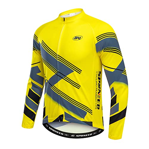 image for sponeed Cycling Warm Up Suits Long Sleeve Men's Jackets and 4D Padded 