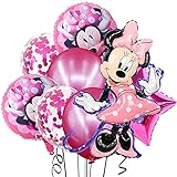 【Combinación de Colores Perfecta】¡La combinación de los colores rosa es ideal para fiestas temáticas de Minnie y le da más brillo a tu fiesta! Precioso globo de cumpleaños con temática de Mickey para su hijo.