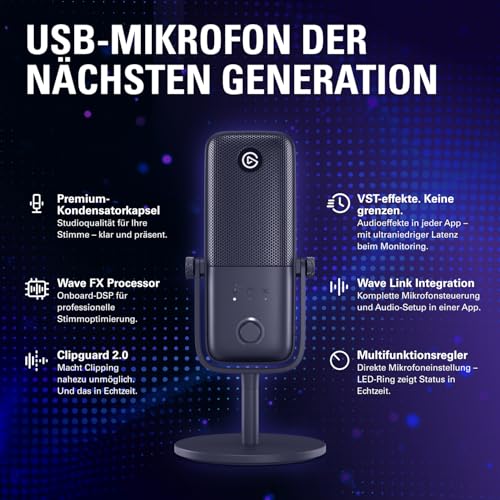 Elgato Wave:3 MK.2 USB-Kondensatormikrofon, DSP-Effekte