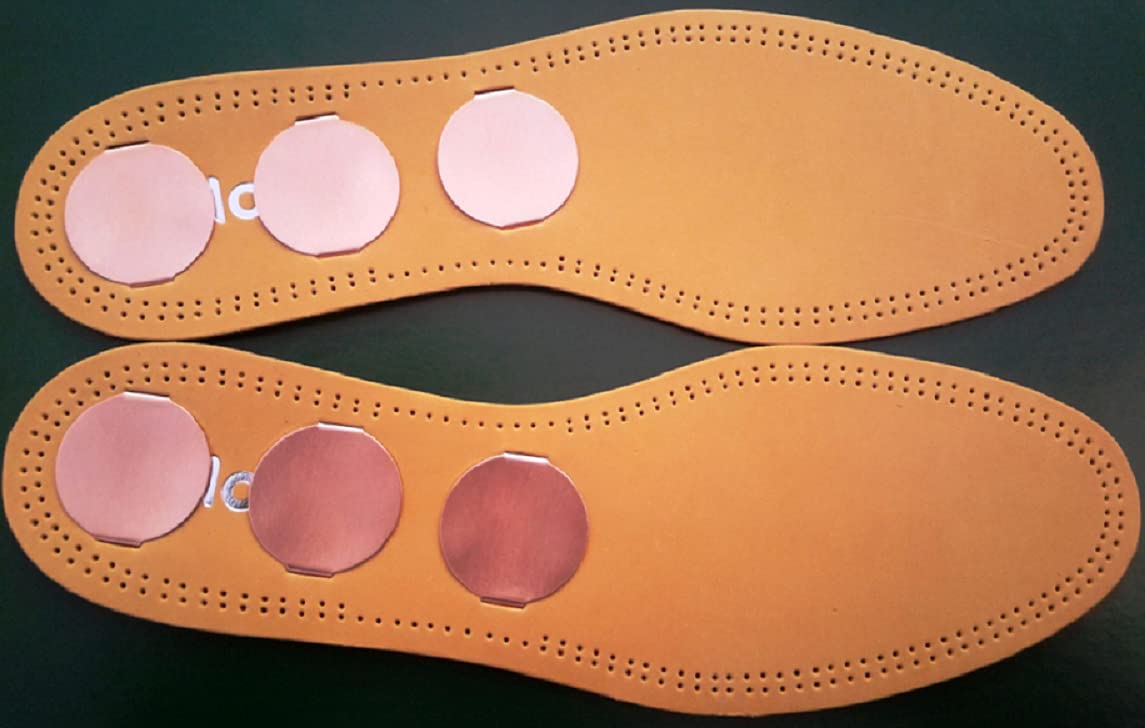 Sabona Plantillas de cuero de cobre 37, unisex, beige, terapéuticas, de longitud completa, antimicrobianas