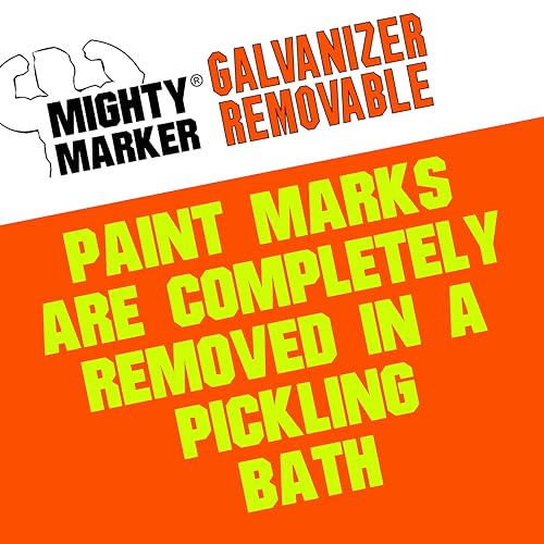 Mighty Marker PM-54 Galvanizer Removable Paint Marker, Temporary Steel Marking, No-Ghost Formula, Valve Action, 2.3mm Bullet Tip, 10ml Capacity, Made in USA - White 6 Box