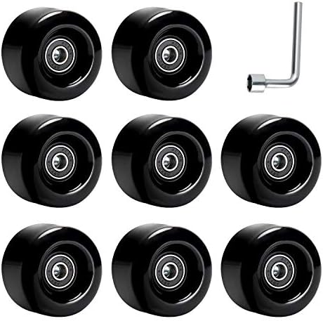 TOBWOLF 8 Pack 58mm x 32mm, 82A Outdoor Quad Roller Skating Wheels, PU Wear-Resistant Wheels Replacements Double-Row Roller Skates Accessories