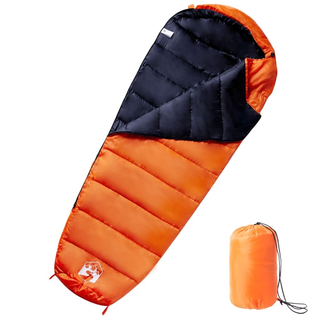 Mumienschlafsack für Erwachsene, 215x, Polyester mit PP-Füllung, Camping, Trekking, Wandern, Outdoor Jahreszeiten, mit Kapuze, Reißverschluss, wärmeisolierend, leicht und kompakt