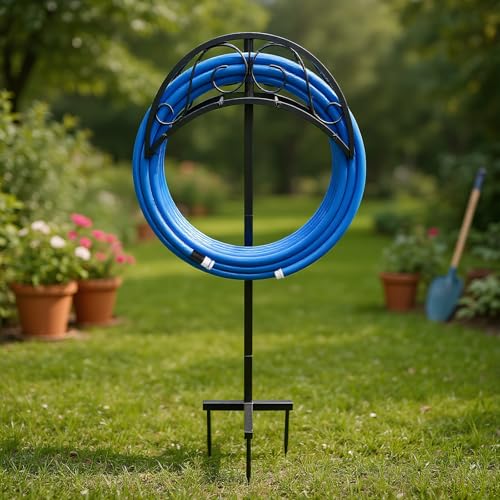 YisanCrafts Metal Garden Hose Holder Stand