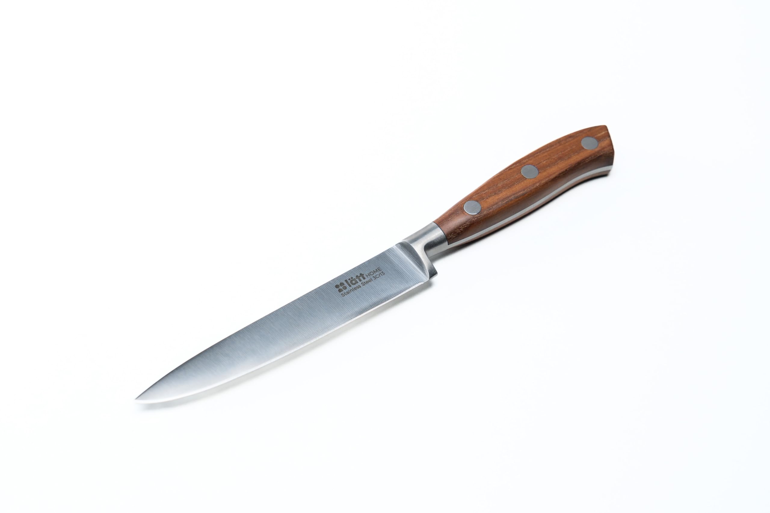 Cuchillo Multiusos 12cm - Fabricado en Acero Inoxidable - Filo Preciso - Mango de Madera - Cuchillo Cocina Cómodo y Seguro - Resistente y Duradero - Ideal para Uso Doméstico y Profesional