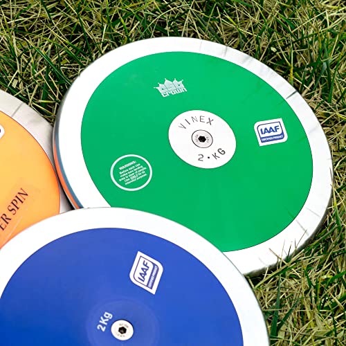 Image of Crown Sporting Goods 1.5kg High Spin Discus, 80% Rim Weight - Official Track & Field Throwing Discus for High School & College Throwers, High Spin - Outdoor Competition & Practice Discus