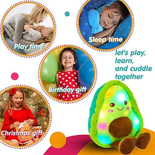 Specialyou 10.5'' Musical Light Up Stuffed Avocado Fruit Pillow Soft Plush Toy With Night Lights Lullabies Birthday For Toddler Kids #TOP5