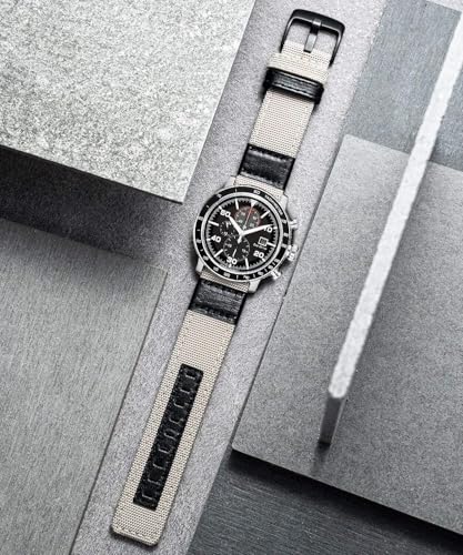 Bracelet de montre en toile 20mm agate interchangeable cuir véritable