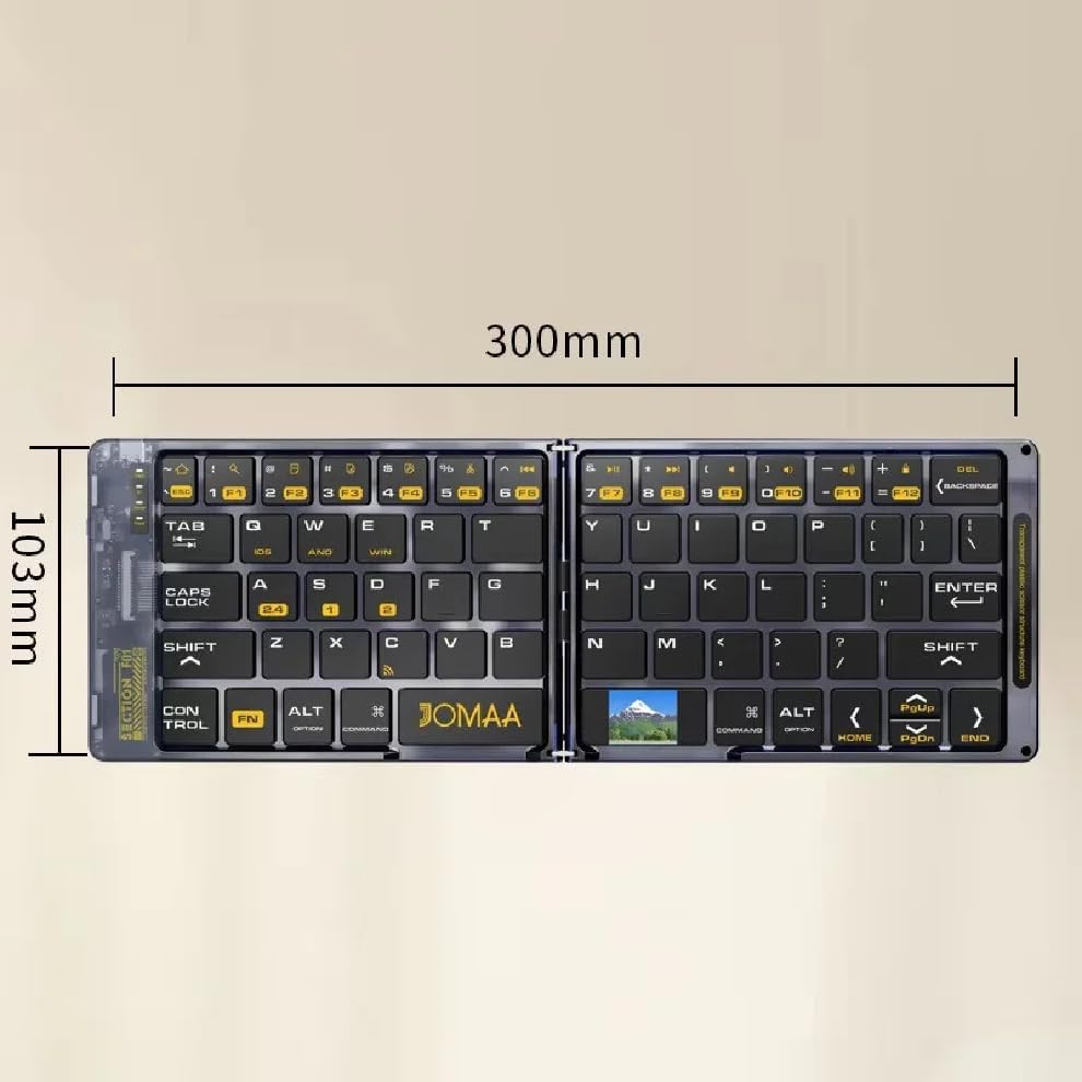 Foldable Keyboard and Mouse,Wireless Folding Bluetooth Keyboard and Mouse Combo,Ultra Slim,Rechargeable,Silent,Portable Travel Keyboard for Laptop,Tablet,Phone,Windows, iOS, Android,and macOS (Black)
