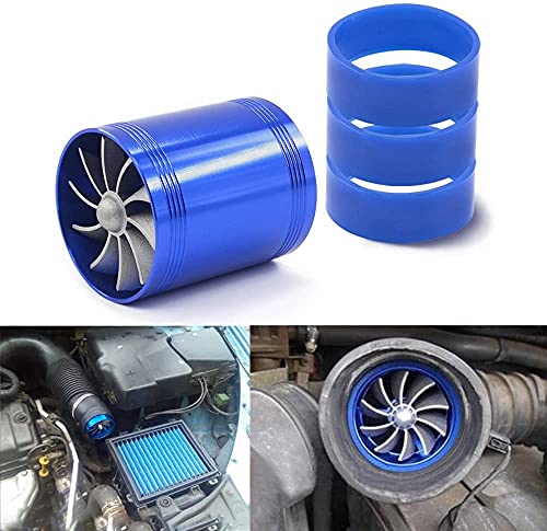 Ventilador Doble De La Turbina De Mesllin, Turbocompresor Del Ahorrador De Combustible Del Gas Del Mercado Del Filtro De Aire Del Coche Con El Sostenedor De Goma 3