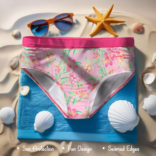 Image of Tommy Bahama Girls 2-Piece Swimsuit Set, Racerback Top and Bikini Bottoms, Quick-Drying Tropical Print Swimwear for Kids