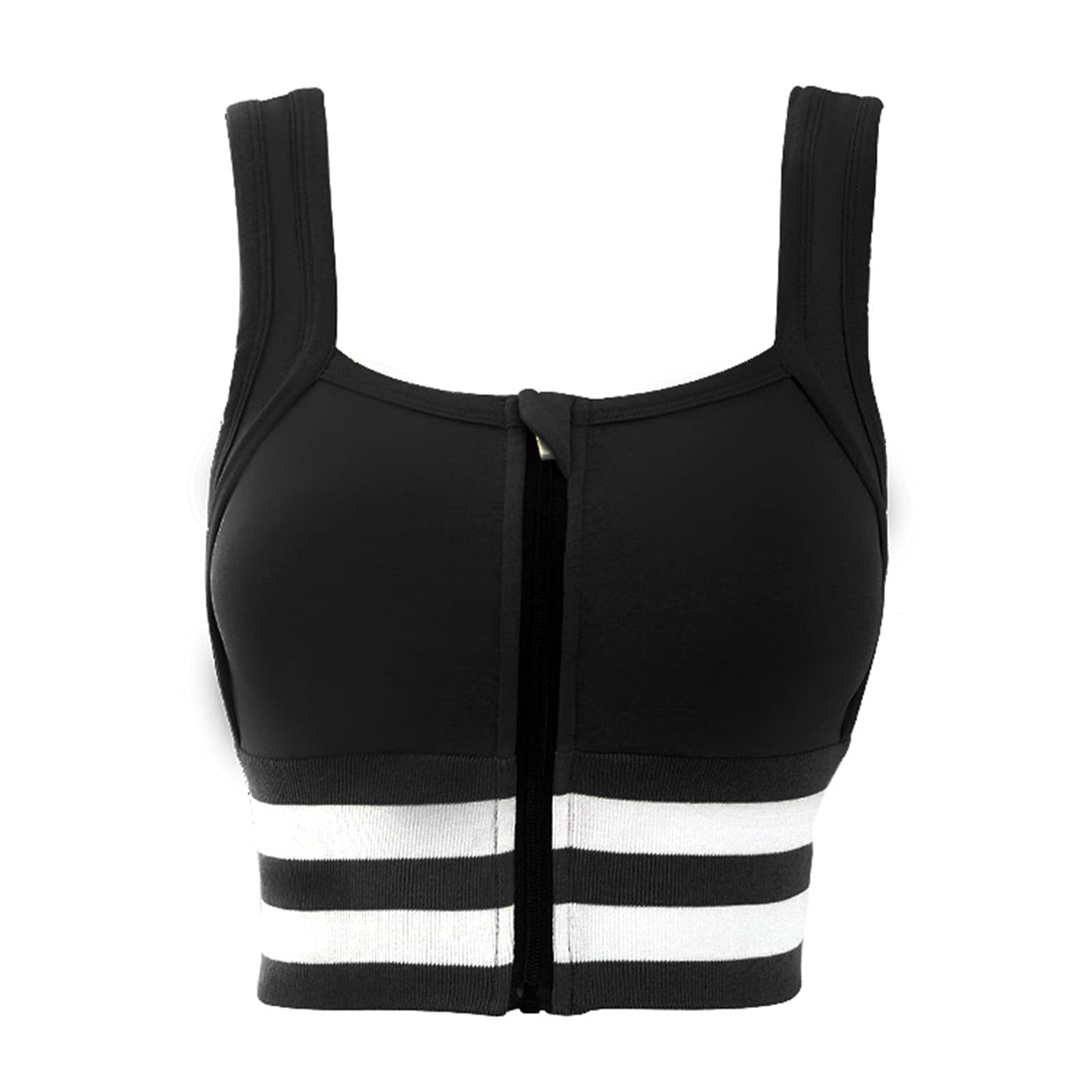 Hansber Womens Tank Crop Top Sport Bras Zip-Up Gym Workout Tops Yoga Running Athletic Shirts Activewear Loungewear