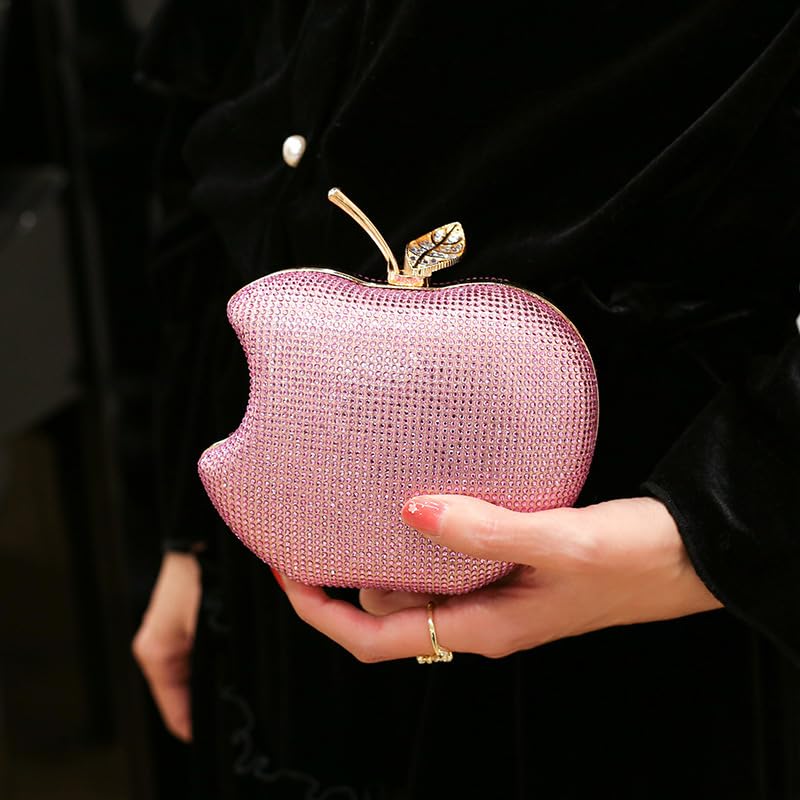 Image of pearl&she Sparkly Apple Rhinestone Handbags Diamond Women Evening Bags Bling Minaudiere Clutch Crystal Purses For Party.
