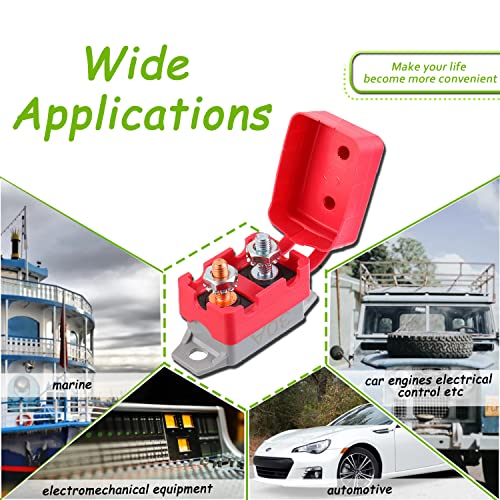 Eplzon 30A 12V-24V Automatic Reset Circuit Breaker With Cover Stud Bolt For Battery Chargers Trucks Car Engines And More(2Pcs) #TOP5