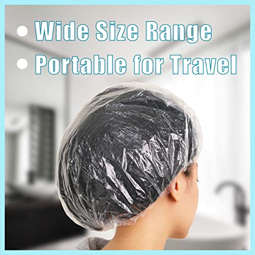 Myhomebody Extra Thick Disposable Shower Caps | Clear Transparent Shower Cap For Women | Shower Cap For Women Long Hair | Shower Accessories For Salon, Travel | Hair Cap 50 Pcs, Size L #TOP3