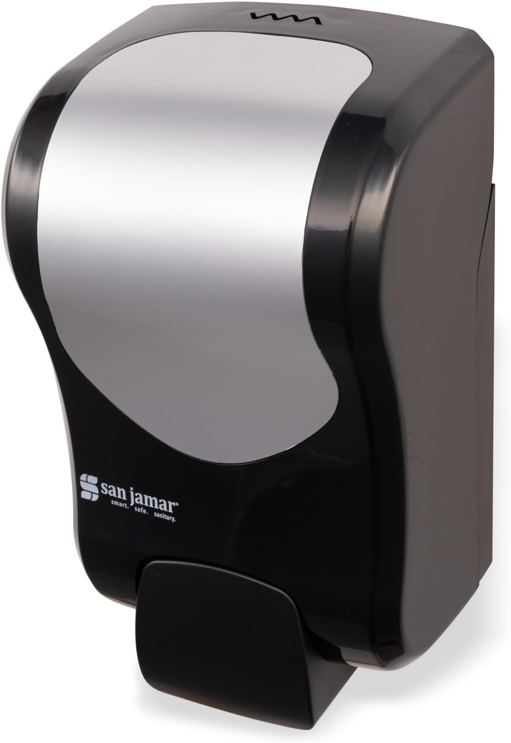 San Jamar Summit Rely Soap Dispenser – 900mL Liquid Dispenser Polymer Refillable Pump, Adhesive or Screw Mount Bulk Compatible, Black
