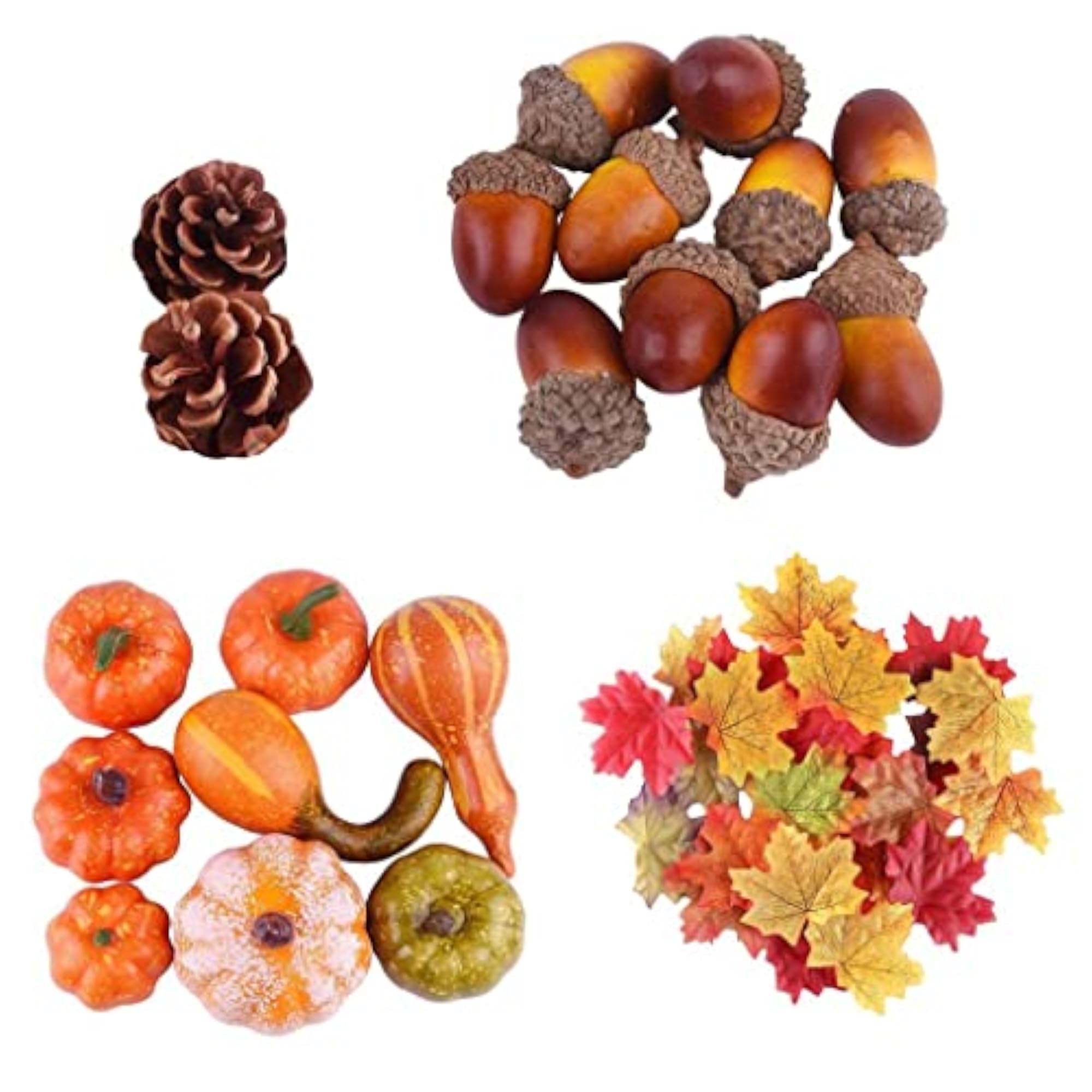 Lifelike Artificial Pumpkin and Leaf Decor