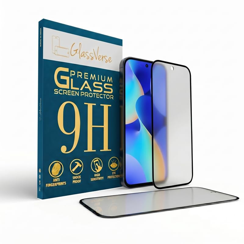 Image of GlassVerse Matte Tempered Glass for Tecno Spark 10 Pro | Anti Glare, Smooth Touch Screen Protector, 9H Hardness, Edge to Edge, Case Friendly, Hassle-less Installation Kit Included. (Pack of 2)