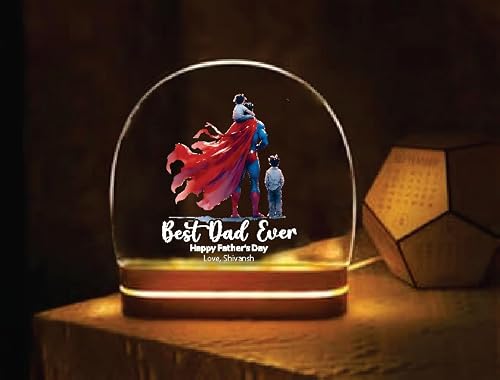 THE GRANDEUR Personalized Fathers Day LED Night Lamp, Mobile App Controlled, Multi-Colour, 20 x 15 cm, Superhero Theme, Design 8