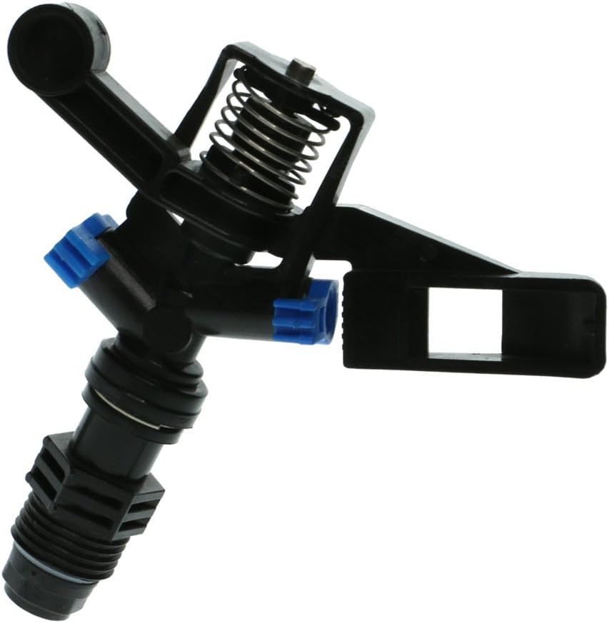 misppro 12Pcs 1/2 Inch Heavy Duty Plastic Impact Head Sprinkler 25-360 Degree DN15 Black for Garden Lawn Irrigation