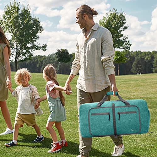 Duffel Bag 115L Packable Duffle Bag With Shoes Compartment Unisex Travel Bag Water-Resistant Duffle Bag(Mint Green,115L) #TOP4