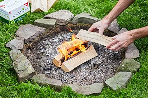 KindleFlamer Firelighters with Kindling - 18 Units Natural Fire Lighters for Wood Burner Firepit Bbq Pizza Oven Fireplace Chimenea Barbecue Fire Starter - Firestarter for Log Coal Charcoal Briquette