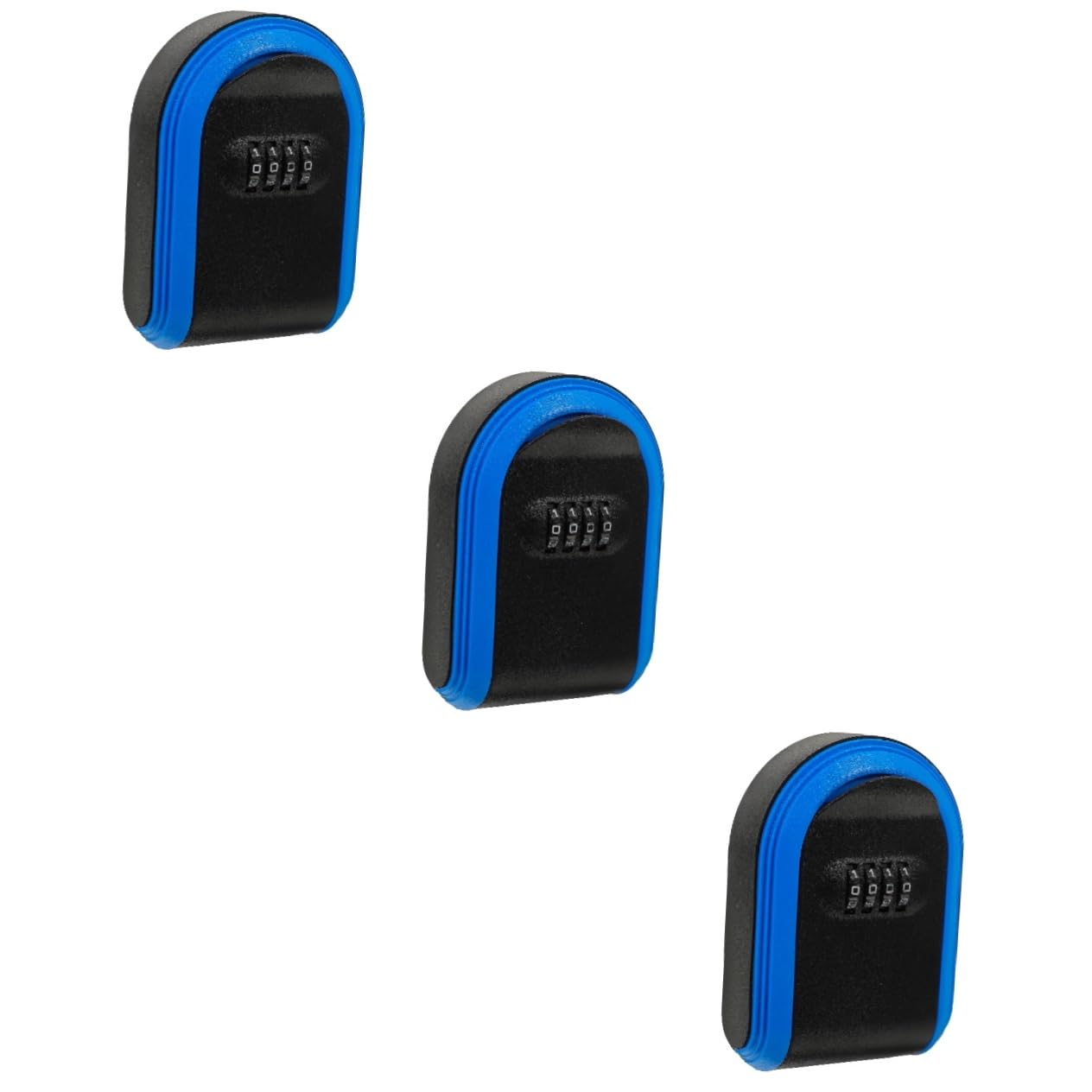 PLAFOPE Caja De 3 Uds Para Colgar En La Pared Cajas De Cerradura Soporte Para Llaves Para Casillero De Llaves Para Exteriores Plástico Azul