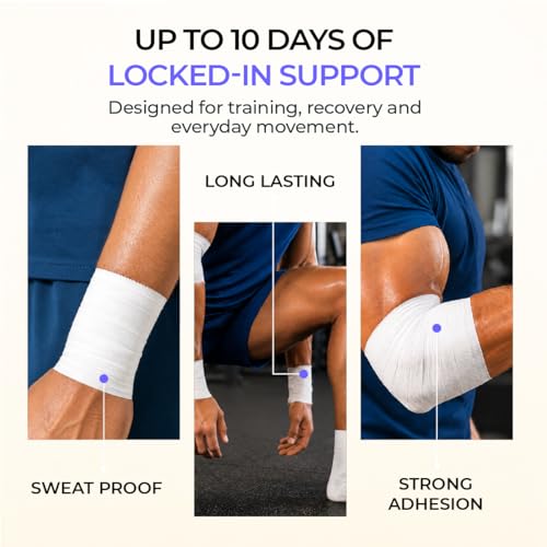 Image of Stoga Athletic Sports Tape 1.5 inch x 15 Yards | Rigid Zinc Oxide Strapping Tape, No Residue, Hand Tearable | Ankle, Wrist, Knee, Finger Support | Cricket, Boxing, Gym, Physiotherapy (Pack of 3)