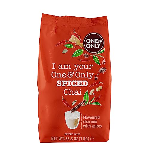 One&Only Chai Powder Spiced 1 kg - Getränkepulver mit leichter Schärfe, Gewürzen und schwarzem Tee, ein Hauch Indiens