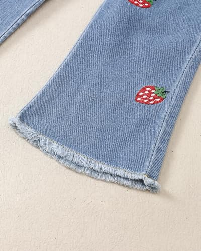 Image of Baby Toddler Girl Clothes Outfits Kids Sweatshirt Jeans Set Denim Pants Little Girls Clothes Toddler Outfit for Girls