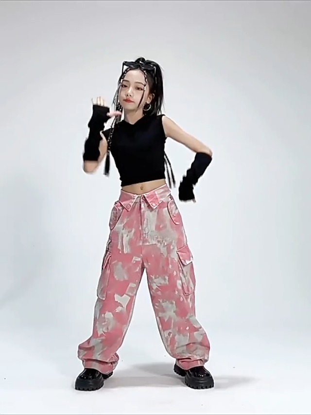 Amazon.co.jp: [FLASHOON] キッズダンス衣装 セットアップ