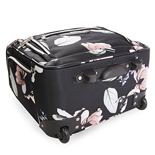 BEBE Women's Valentina-Wheeled Under The Seat Carry-on Bag, Black Floral, One Size