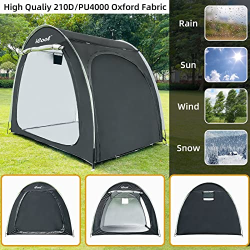 Icool Outdoor Bike Covers Storage Shed Tent, Outdoor Motorcycle Storage Shed, Neat Tent Bicycle Cover, Waterproof Storage Of 4 Bicycles Or Motorcycle (Black) #TOP4