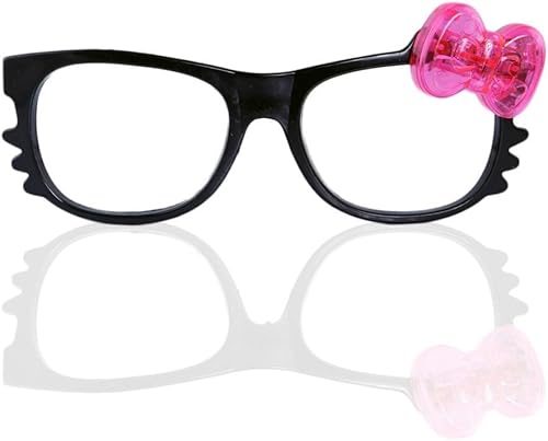 Mammoth Sales 12 pares de lentes de fiesta con luces LED intermitentes y lazo para gatito marco negro