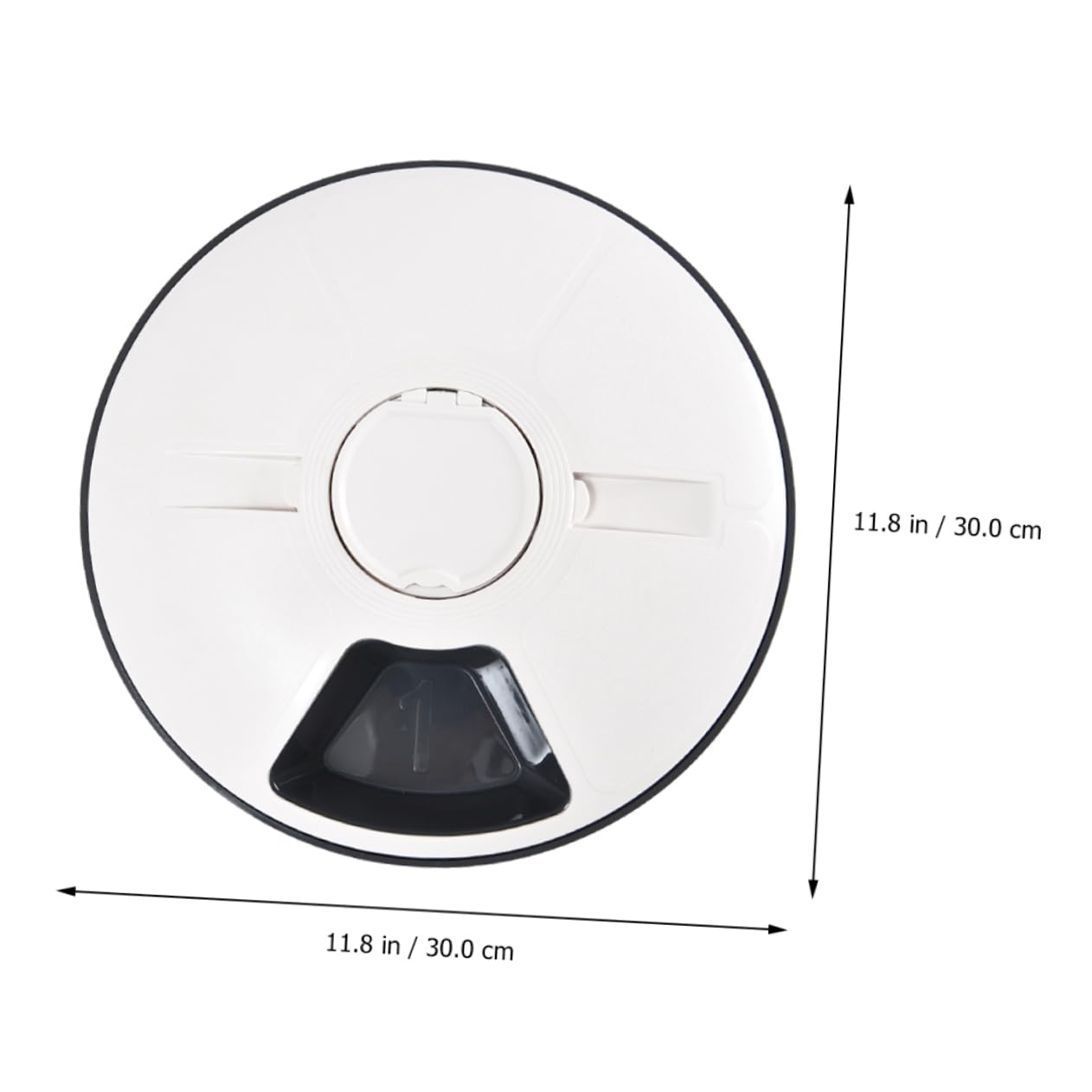 Comedero Automático Temporizado para Mascotas 6 Compartimentos | Capacidad 90g, Abs Negro, Diseño Desmontable Base Antideslizante, Fácil Limpieza y Colocación en Esquina