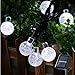 Guirlande Lumineuse Extérieure Solaire, BrizLabs 13.8M 60 LED Guirlande Guinguette Boules Cristal Étanche 8 Modes Intérieur Décorative Lumières pour Jardin, Patio, Cour, Fête, Mariage, Blanc Froid