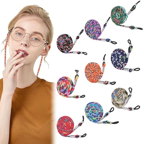 9 Łańcuchów Wielokolorowych Do Okularów - Gruby, Bawełniany, Pleciony Sznurek W Stylu Boho, Elegancki Pasek Do Czytania Dla Kobiet