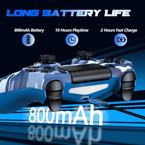 2 pack controller for ps4 controller wireless game controller with dual vibrationmotion sensorscreenshot35mm audio jack with 2 usb cable