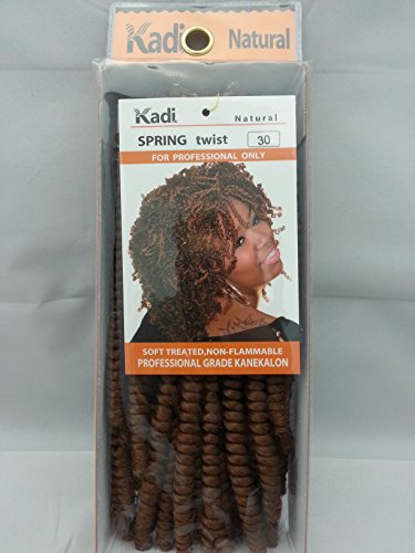 Kadi Natural Braiding Style, Hair Extension, Professional Grade Kanekalon (30 - Light Auburn, SPRING TWIST)